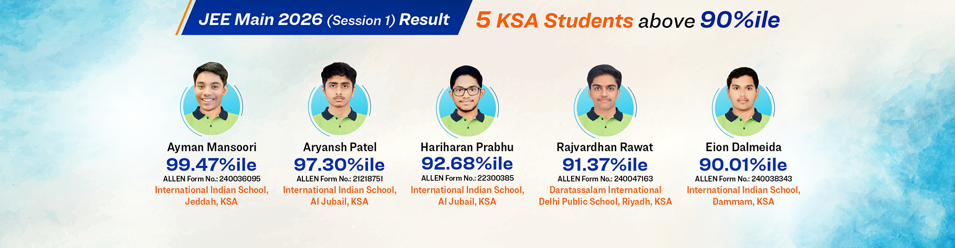 JEE Session 1 2026 Result KSA