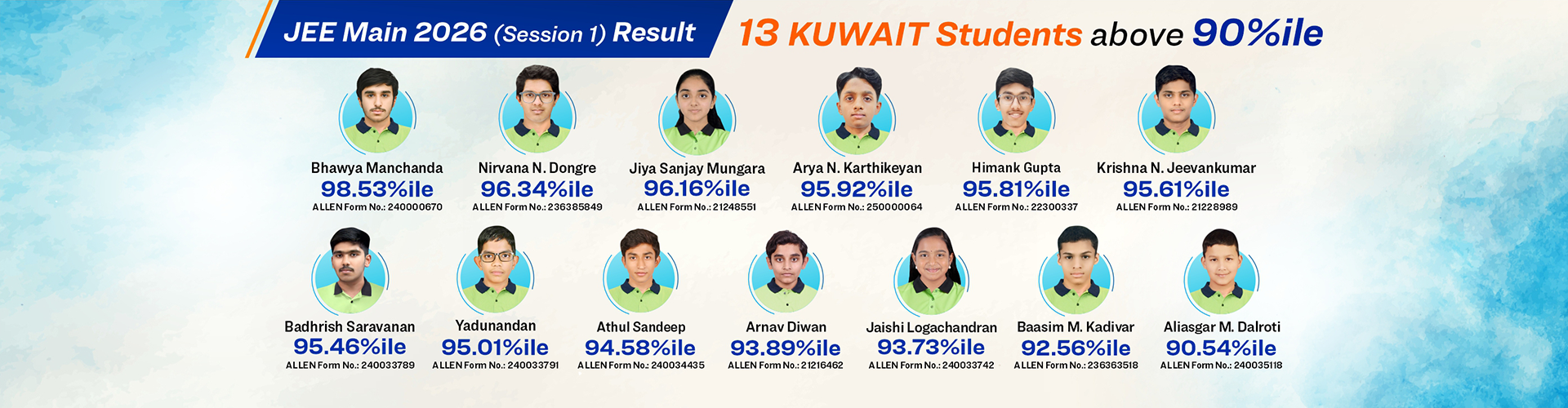 JEE Session 1 2026 Result KUWAIT